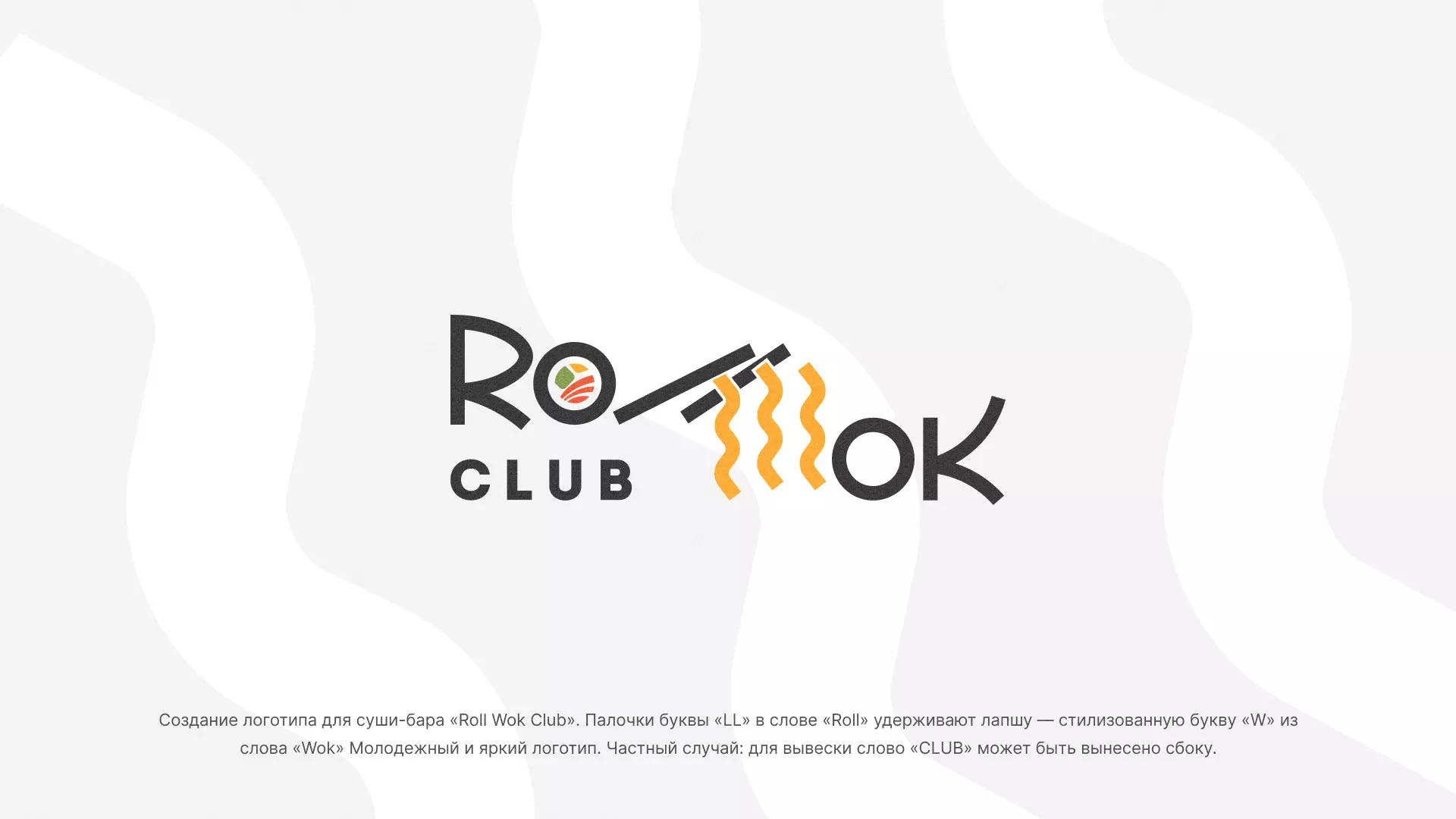 Создание логотипа суши-бара «Roll Wok Club» в Твери
